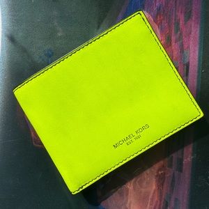 Michael Kors Slim Billfold Neon Yellow Wallet